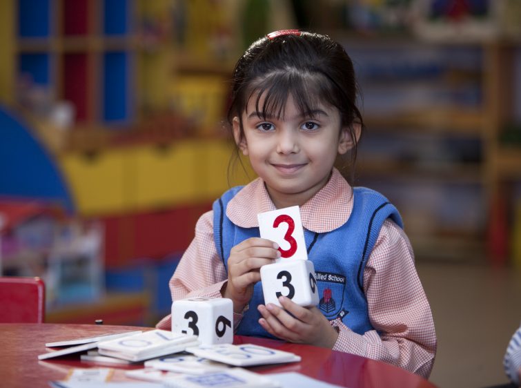 A child enjoying learning